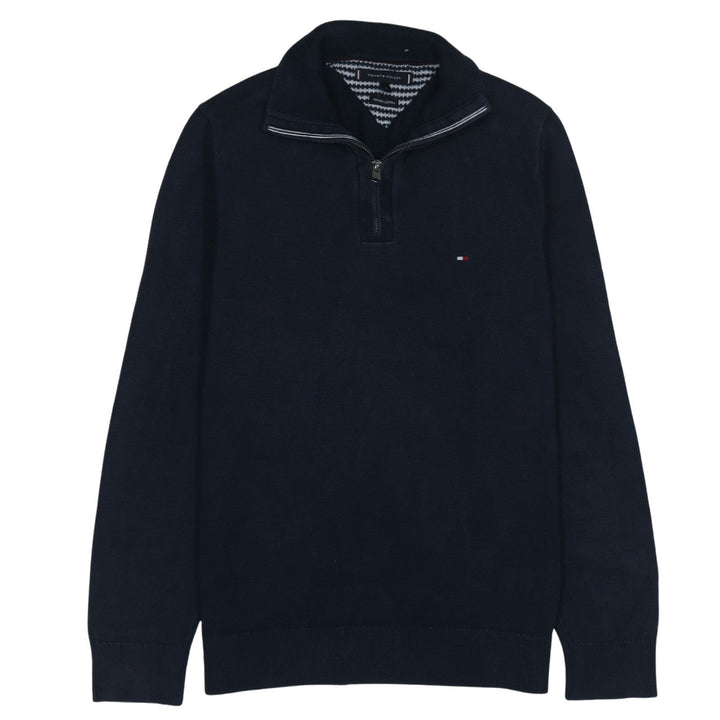 Tommy Hilfiger Men's Blue Cotton 1/2 Zip Jumper Size S