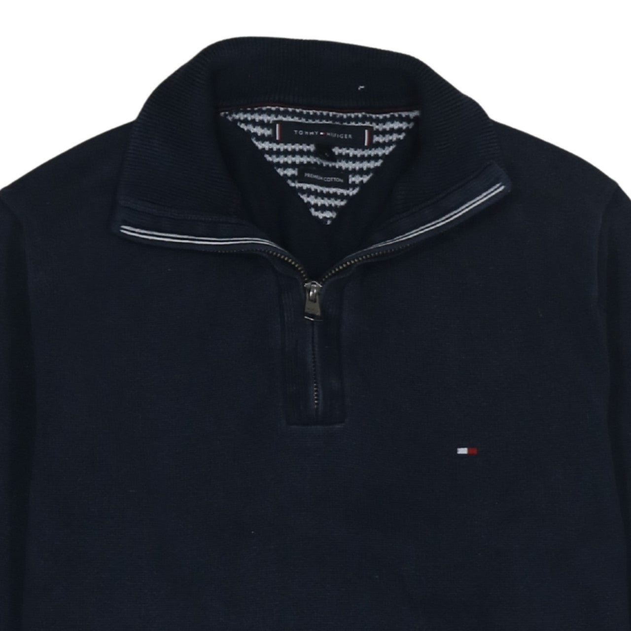 Tommy Hilfiger Men's Blue Cotton 1/2 Zip Jumper Size S