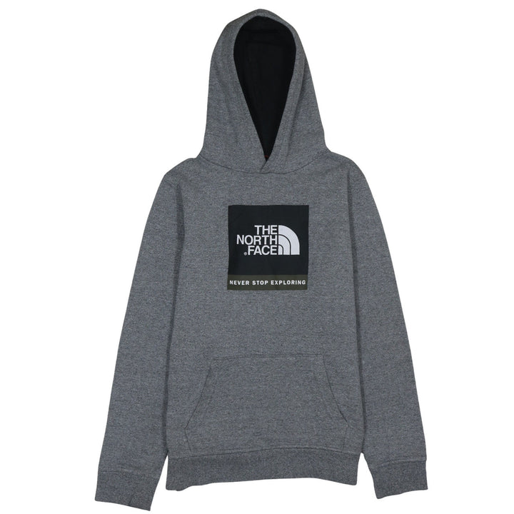 The North Face Boys Grey Pullover Hoodie XL Fleece Logo Sweatshirt