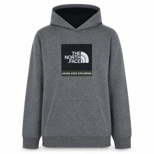 The North Face Boys Grey Pullover Hoodie XL Fleece Logo Sweatshirt