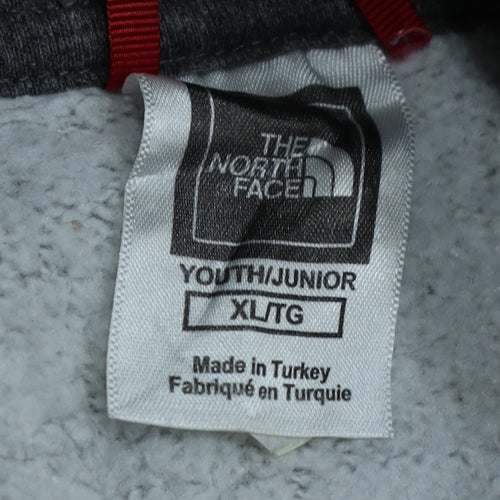 The North Face Boys Grey Pullover Hoodie XL Fleece Logo Sweatshirt