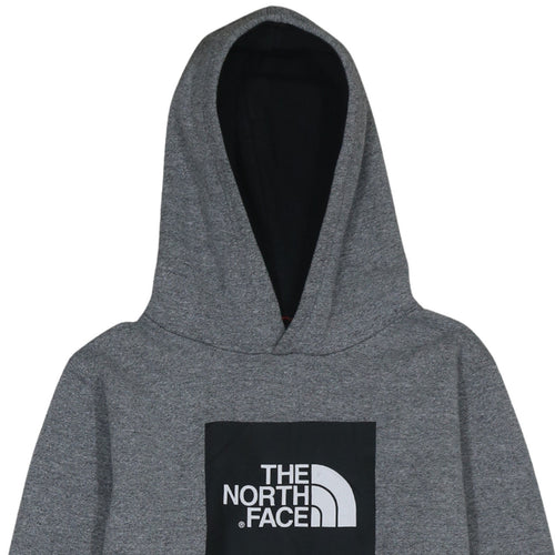 The North Face Boys Grey Pullover Hoodie XL Fleece Logo Sweatshirt