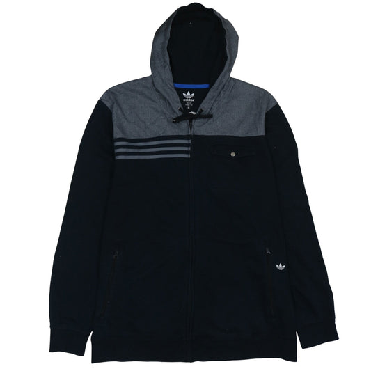 Adidas Men's Black XL Full Zip Hoodie Climalite Cotton Sportswear