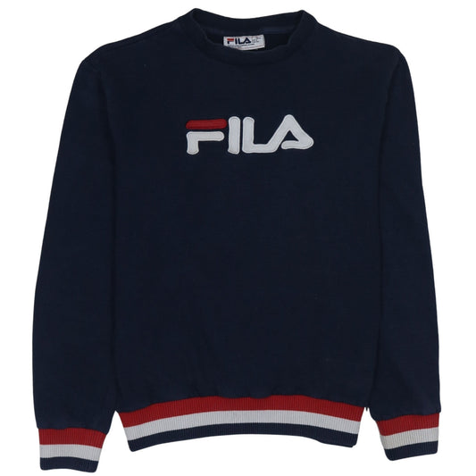 FILA Men's Blue Crew Neck Logo Sweatshirt Size S