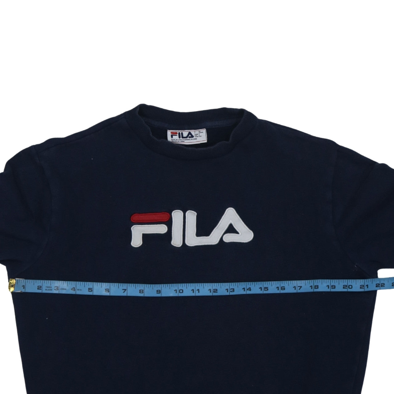 FILA Men's Blue Crew Neck Logo Sweatshirt Size S