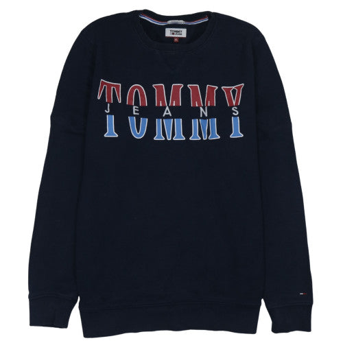 Tommy Jeans Men's Blue XL Pullover Sweatshirt Regular Fit Crew Neck