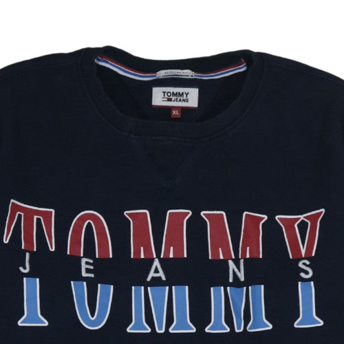 Tommy Jeans Men's Blue XL Pullover Sweatshirt Regular Fit Crew Neck