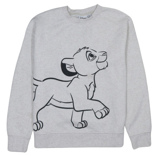Disney x Primark Women Grey Sweatshirt XS The Lion King Simba Graphic