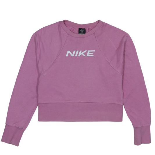 Nike Women's Pink Dri-FIT Pullover Sweatshirt Small Logo Crew