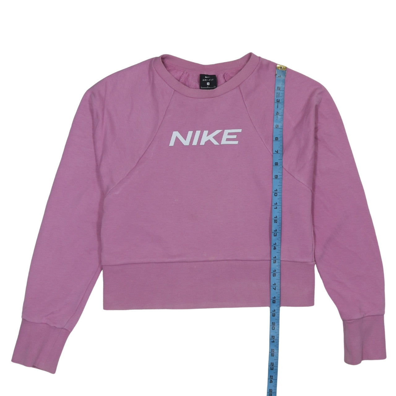 Nike Women's Pink Dri-FIT Pullover Sweatshirt Small Logo Crew
