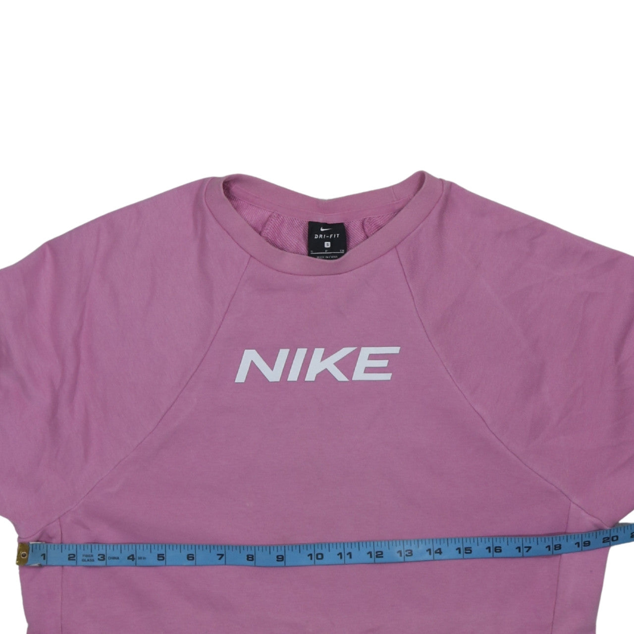 Nike Women's Pink Dri-FIT Pullover Sweatshirt Small Logo Crew