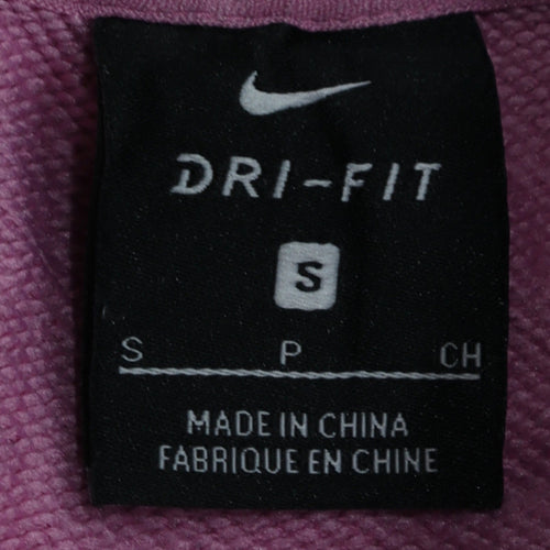 Nike Women's Pink Dri-FIT Pullover Sweatshirt Small Logo Crew