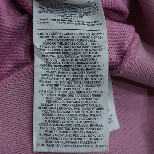 Nike Women's Pink Dri-FIT Pullover Sweatshirt Small Logo Crew