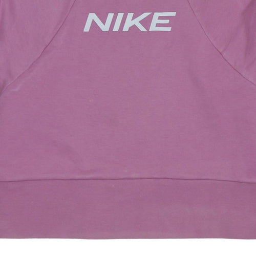 Nike Women's Pink Dri-FIT Pullover Sweatshirt Small Logo Crew