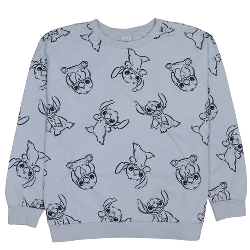 Disney Classics at George Women Blue Stitch Print Sweatshirt XL