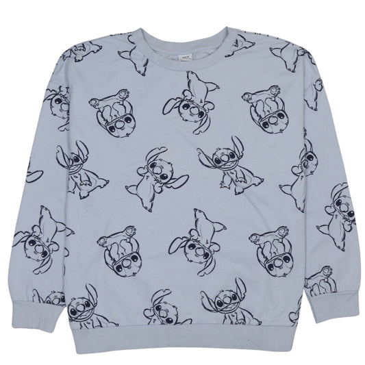 Disney Classics at George Women Blue Stitch Print Sweatshirt XL