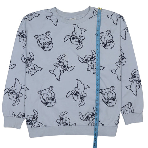 Disney Classics at George Women Blue Stitch Print Sweatshirt XL