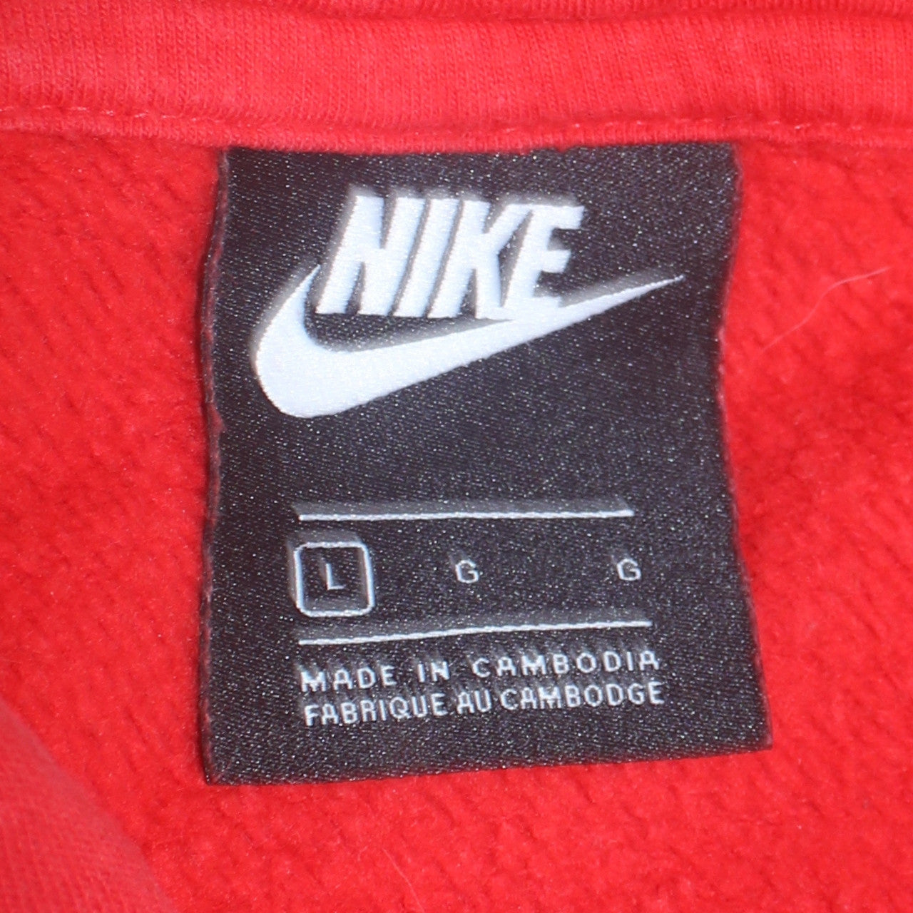 Nike Men's Red Pullover Hoodie L Fleece Regular Fit