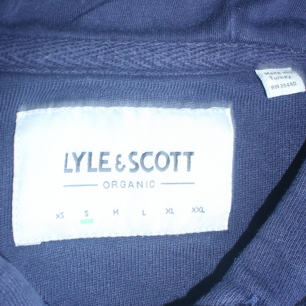 Lyle & Scott Men's Blue Small Pullover Hoodie Embroidered Logo Cotton