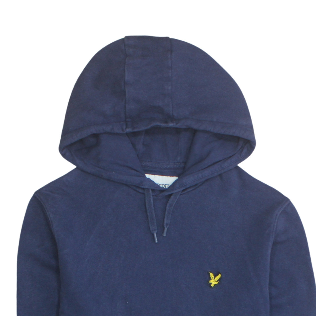 Lyle & Scott Men's Blue Small Pullover Hoodie Embroidered Logo Cotton