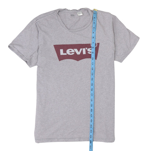 Levi's Men's Grey Crew Neck Logo T-Shirt Size M