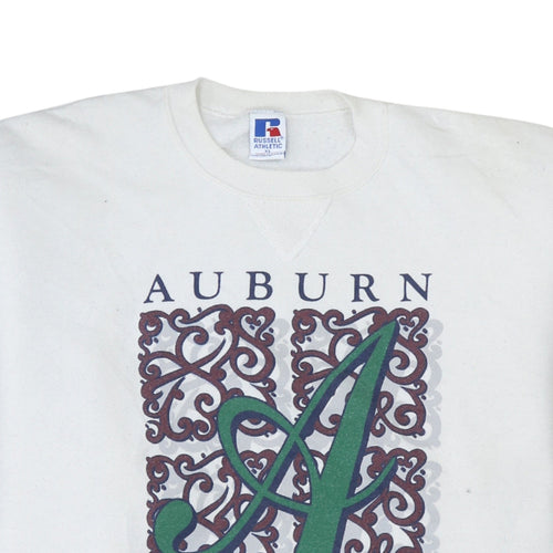 Russell Athletic Men's White Auburn University XL Pullover Sweatshirt