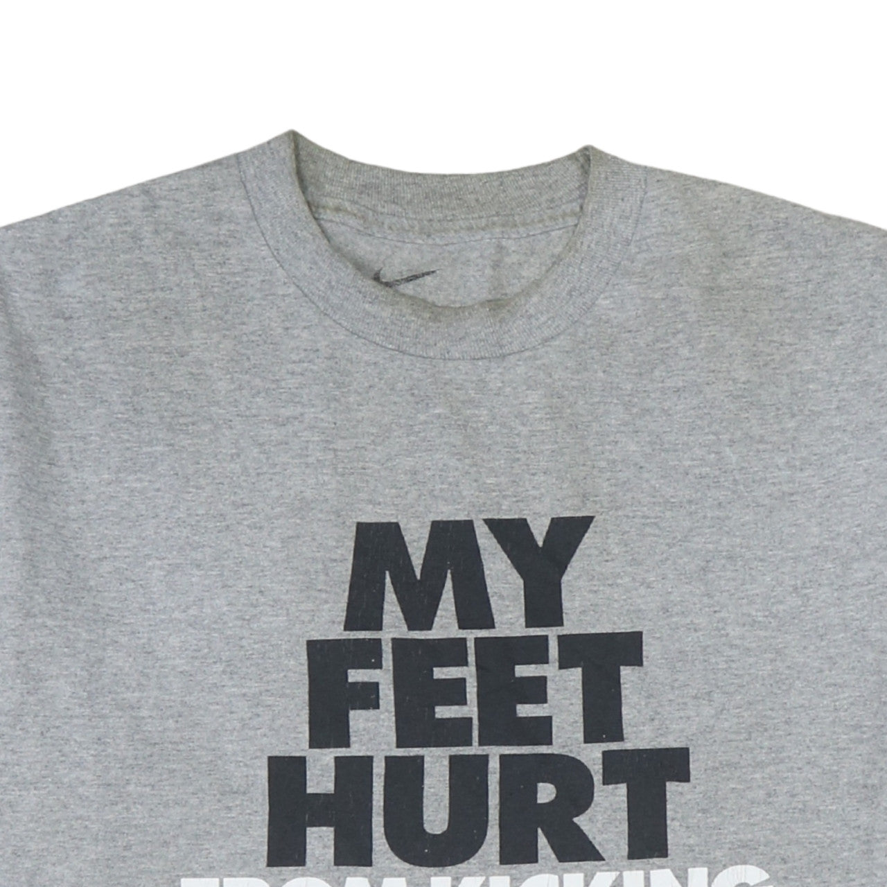 Nike Men's Grey Funny Graphic Run T-Shirt Medium
