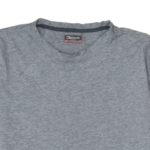 Kappa Mens Grey Crew Neck Short Sleeve Cotton T-Shirt Medium