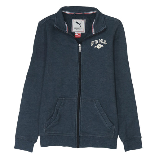 Puma Women’s Blue Track Jacket Size 12 Full Zip Cotton Blend