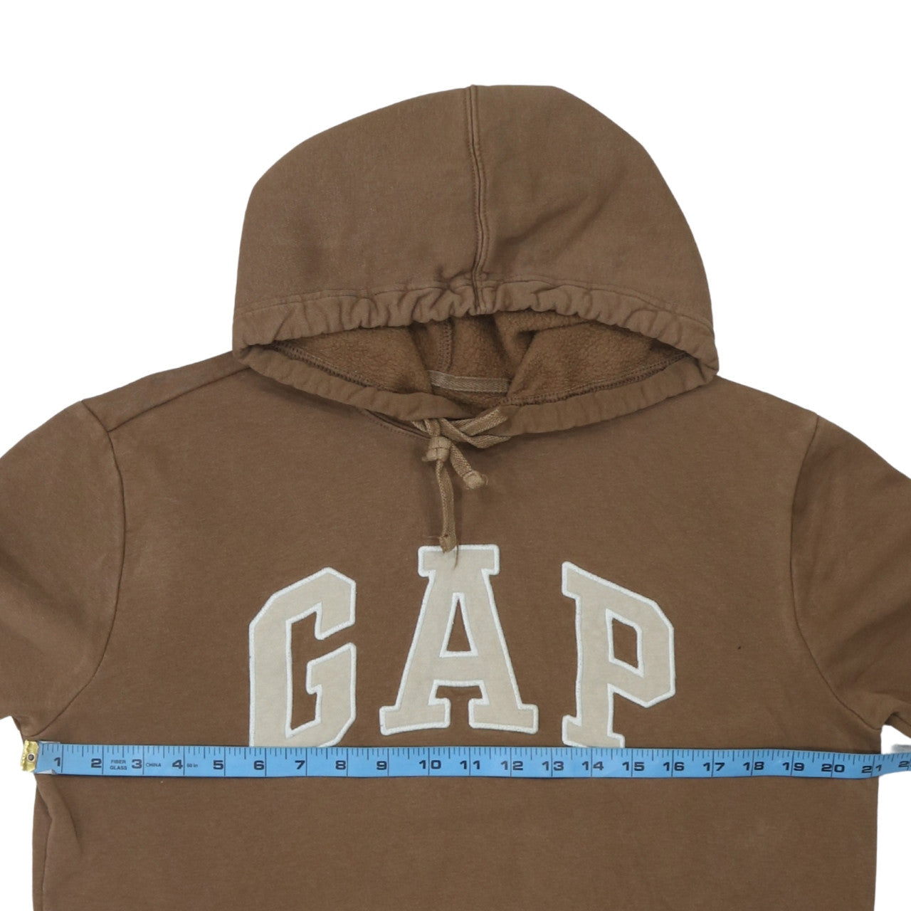GAP Men's Brown Hooded Pullover Sweatshirt Small Logo Fleece