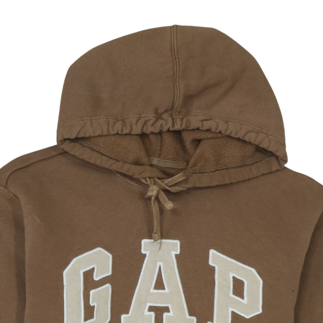 GAP Men's Brown Hooded Pullover Sweatshirt Small Logo Fleece