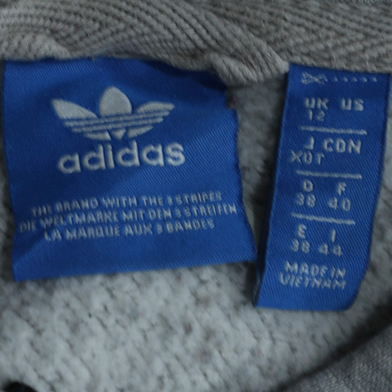 Adidas Originals Womens Grey Full Zip Hoodie Size 12