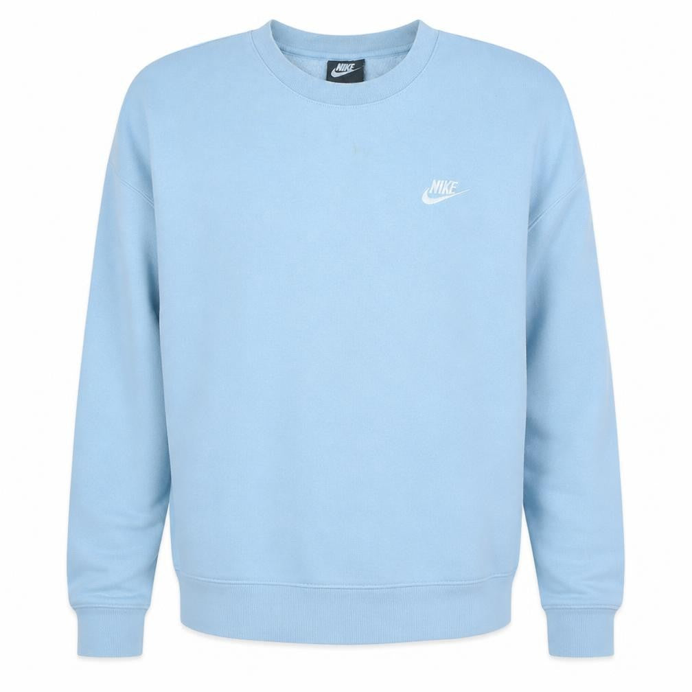 Front view of Nike Men's Blue Pullover Crew Neck Sweatshirt, size S