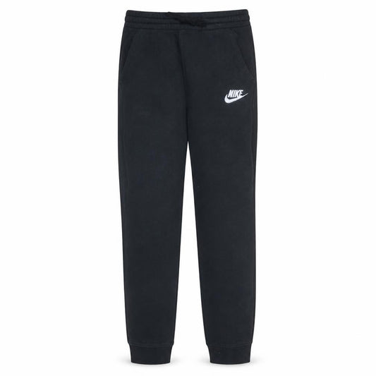 Front view of Nike boys’ black xl jogger sweatpants with drawstring waist