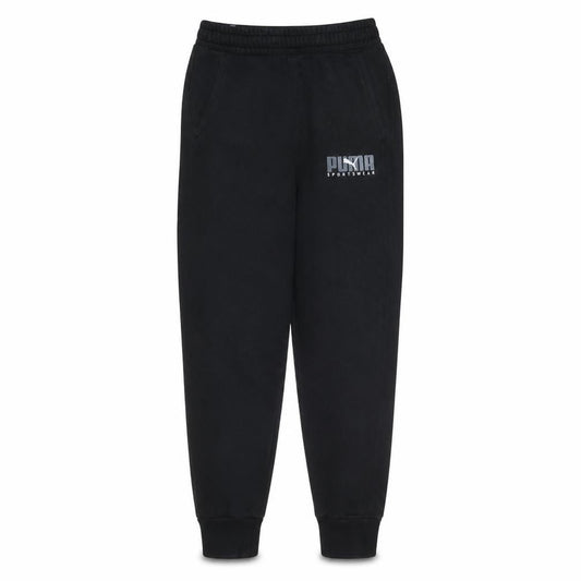 Front view of Puma Men's Black Jogger Sweatpants, size S, Regular Fit Activewear