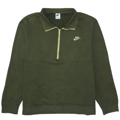 Nike Men's Green 1/2 Zip Fleece Sweatshirt 2XL Regular Fit