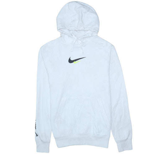 Nike Men's White Pullover Hoodie M Logo Fleece Sportswear