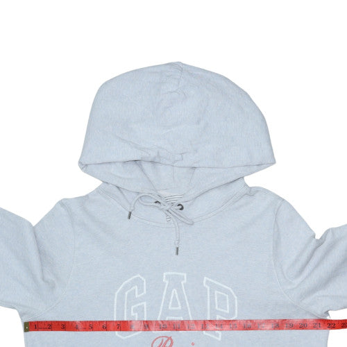 GAP Women Grey Pullover Hoodie Paris Logo Size L Cotton Blend