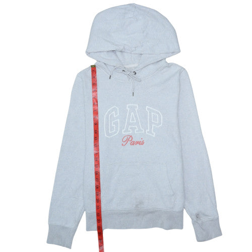 GAP Women Grey Pullover Hoodie Paris Logo Size L Cotton Blend