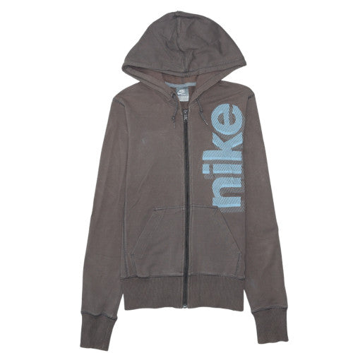 Nike Womens Brown Full Zip Hoodie Size S Cotton Blend Sportswear