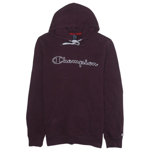 Champion Men's Purple Pullover Hoodie Size L Logo Fleece Sweatshirt