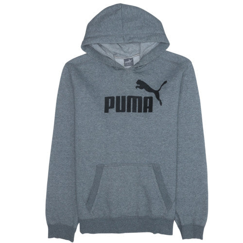 Puma Men Grey Pullover Hoodie L Regular Fit Graphic Print