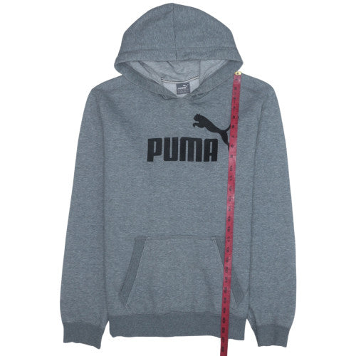 Puma Men Grey Pullover Hoodie L Regular Fit Graphic Print