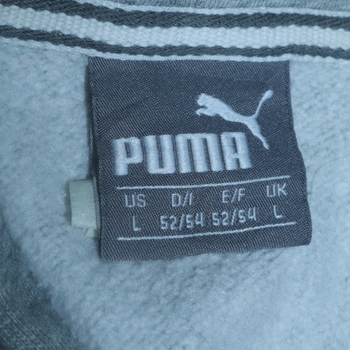 Puma Men Grey Pullover Hoodie L Regular Fit Graphic Print