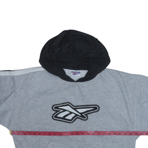 Reebok Men's Grey Pullover Hoodie XL Sports Fleece Sweatshirt