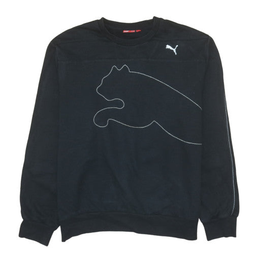Puma Mens Black 2XL Pullover Sweatshirt Crew Neck Fleece Sportswear