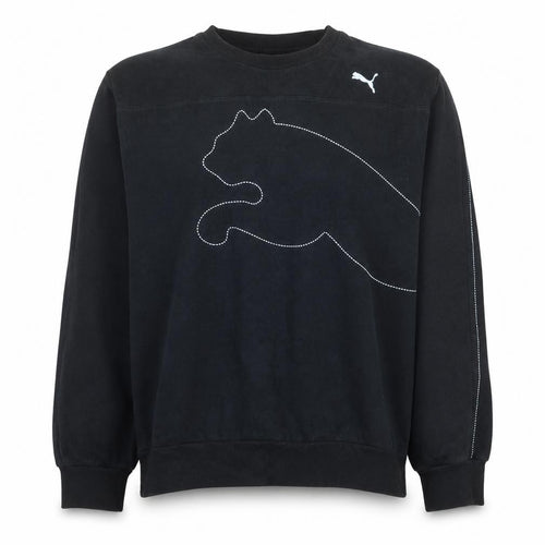 Puma Mens Black 2XL Pullover Sweatshirt Crew Neck Fleece Sportswear