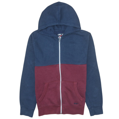 Lee Cooper Men’s Blue Burgundy Full Zip Hoodie Size L