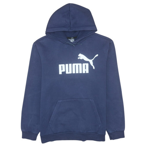 Puma Men's Blue Pullover Hoodie L Sports Fleece Sweatshirt