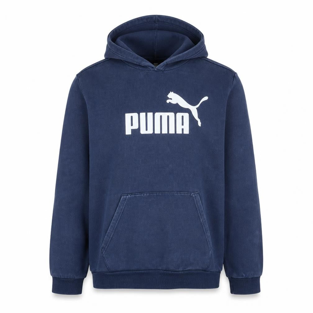 Puma Men's Blue Pullover Hoodie L Sports Fleece Sweatshirt
